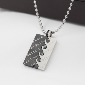 Nagykereskedelmi rozsdamentes acél két az egyben True Love medál nyaklánc