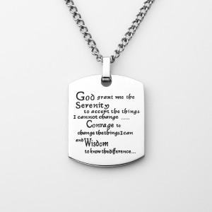 Stainless Steel Mens Womens Ékszer Katonai címke szavakkal inspiráló Neaklace Dog Tags Pendant