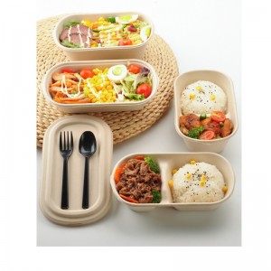 Ovális, elvihető gyorséttermi dobozok, biológiailag lebomló, tiszta fedéllel ellátott élelmiszer-csomagoló edények