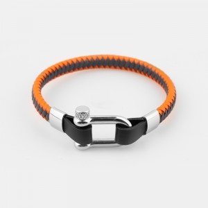 Braided Leather Bracelet Womens karkötő Stainless Steel csuklópánt