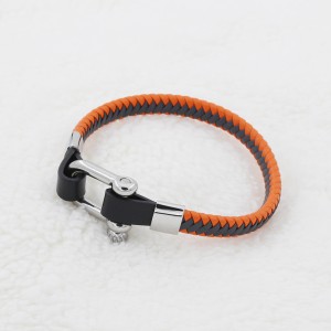 Braided Leather Bracelet Womens karkötő Stainless Steel csuklópánt
