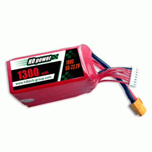 HD POWER 1300mAh 100C 6S 22.2V FPV lipo akkumulátor