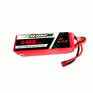 HD POWER 5100mAh 75C 6S 22,2V lipo akkumulátor