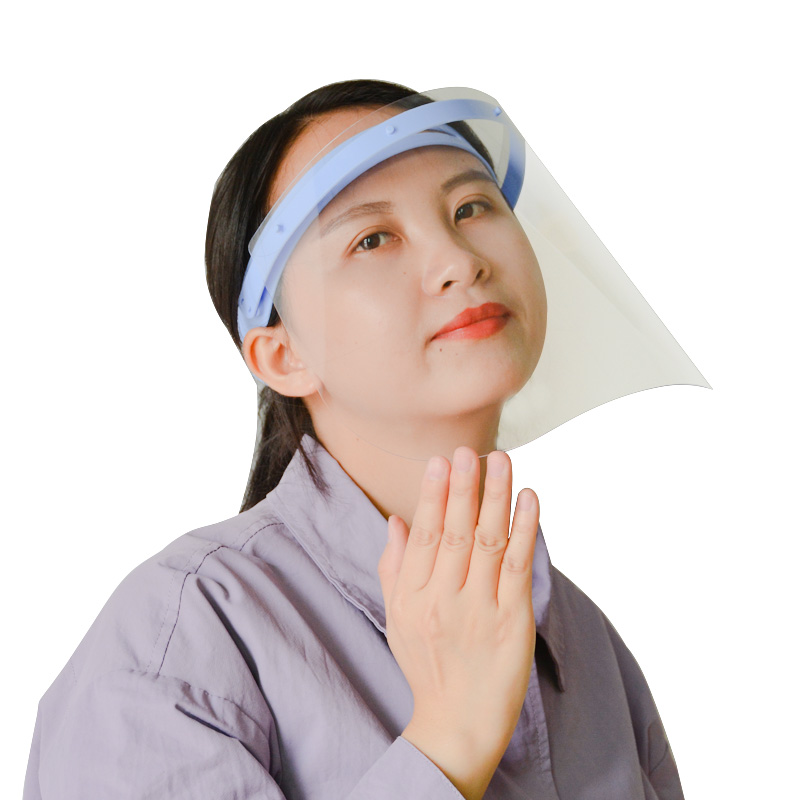 EN 166 Fröccsenésgátló Levehető arcvédő biztonsági arcvédő Műanyag arcvédő állítható kerettel