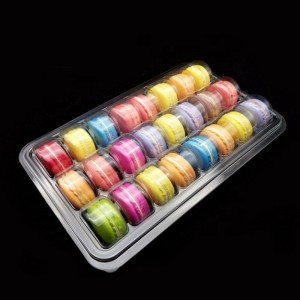 Egyedi méretek macarons doboz 24 rekesz átlátszó cukorka csomagoló dobozok buborékfólia doboz