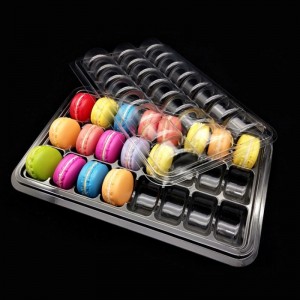Egyedi méretek macarons doboz 24 rekesz átlátszó cukorka csomagoló dobozok buborékfólia doboz