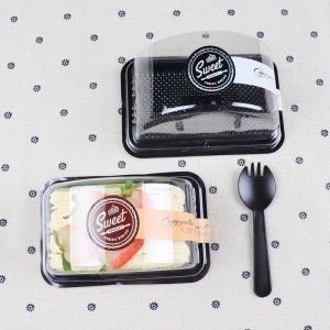 Eldobható élelmiszeripari nem mérgező buborékfóliás doboz íves, tiszta elvihető süteményes doboz csomagoló doboz desszert csomagolás