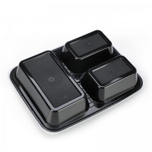 Eldobható kerek PP műanyag élelmiszer-szállítótartály műanyag konténer tároló csomagoló ebéddoboz fedéllel