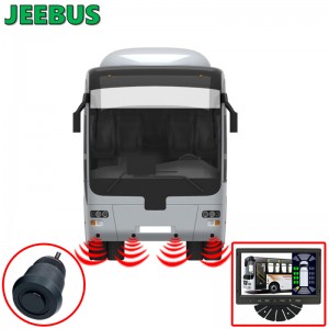 Bus Bus Bus Bus Parking Radar Sentor Monitor System HD 1080P Fordított kamera a 16 szenzorokkal detektálás Vak Helyi Vízió Digitális Figyelmeztetés Monitor