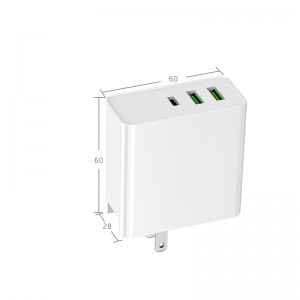 65W PD USB C típusú tápegység többportos fali töltő