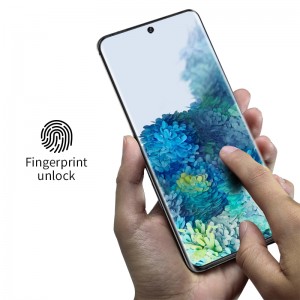 A Samsung S20+ képernyővédő HM Premium Tempered Glass Screen Film for Samsung S20+ Screen Protector