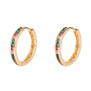 Ins európai és amerikai színes kör fülbevalók, kis kör fülbevalók, geometriai fülbevalók,női színes gyémánt hip hop fülbevaló fülbevalók