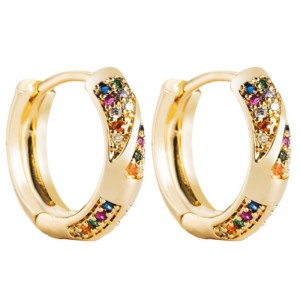 INS európai és amerikai etnikai stílusú fülbevaló kreatív geometriai üreges fülbevalónői rézzel bevont valódi arany mikro-inlaid circon fülbevalók