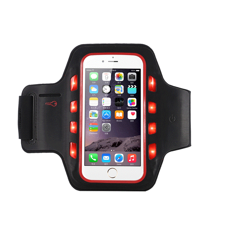 Hírek Promóciós design Logo Nyomásnyomtatása LED Sport karszalag fényvédő Mobiltelefon Karszalagok iPhone 6- 4,7 hüvelykes