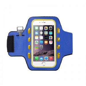 Ingyenes minta testreszabható futó sport LED világos fekete karszalag telefon mobiltelefon táska