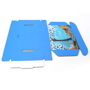 Tuck előfizetés cipő csomagolás Nyomtatás színes hullámos papírszállítás kék egyéni logó levelező doboz