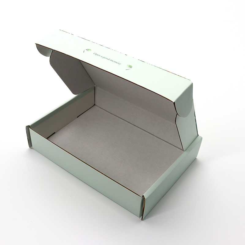 Magas minőségű alacsony moq zöld színű hajpapír csomagolás hullámos doboz ajándék