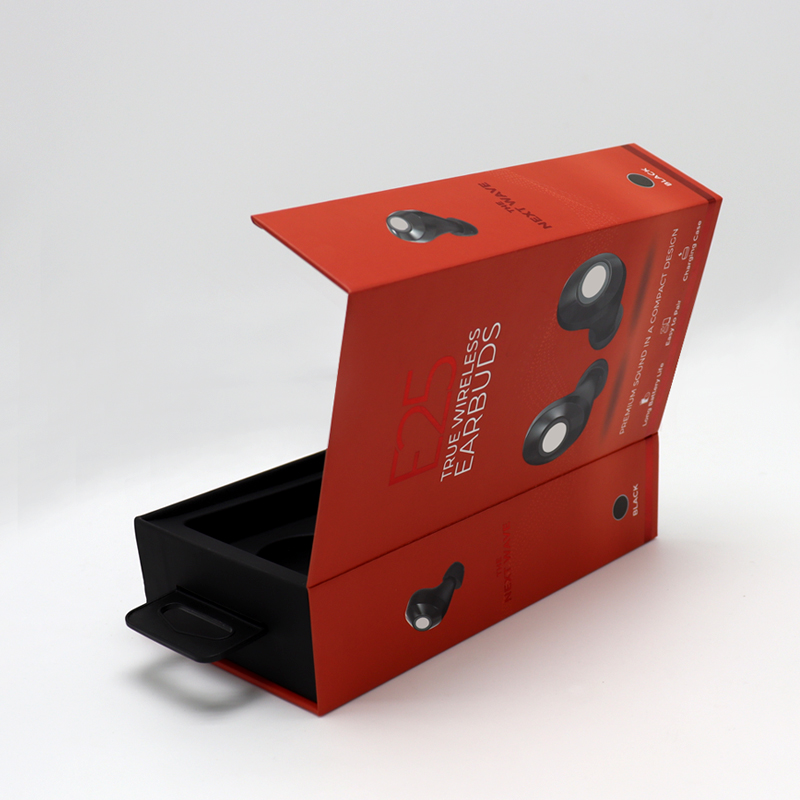 Karton doboz gyártó Nyomtatás Arany Fólia Flap fülhallgató csomagoló doboz fogyasztói elektronikai csomagoláshoz