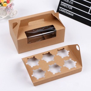 Fancy Cupcake Box 6 konténer a torta élelmiszer csomagolásához
