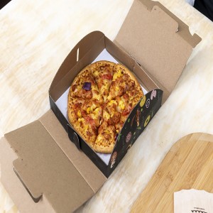 Egyéni különböző méretű hordozhatónyomtatás Pizza Csomagoló doboz újrafelhasználható hullámosított Pizza Box