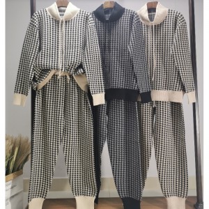 Divatos szabadidős trend All-Match Qianbird típusú kötött kétrészes öltöny 68015#