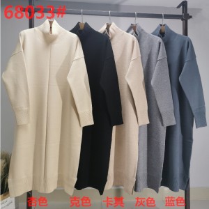 Divat trend szabadidő Joker Alapvető kötött ruha magasnyakú 68033#