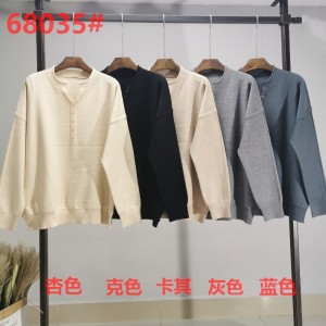 Divatos trend Casual Joker Alapítvány Kötött kis u gallér egyetlen Top 68035#