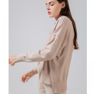 Divatos trend Egyszerű szabadidő Joker Basic Lapel Kötött egyetlen kabát 68057#