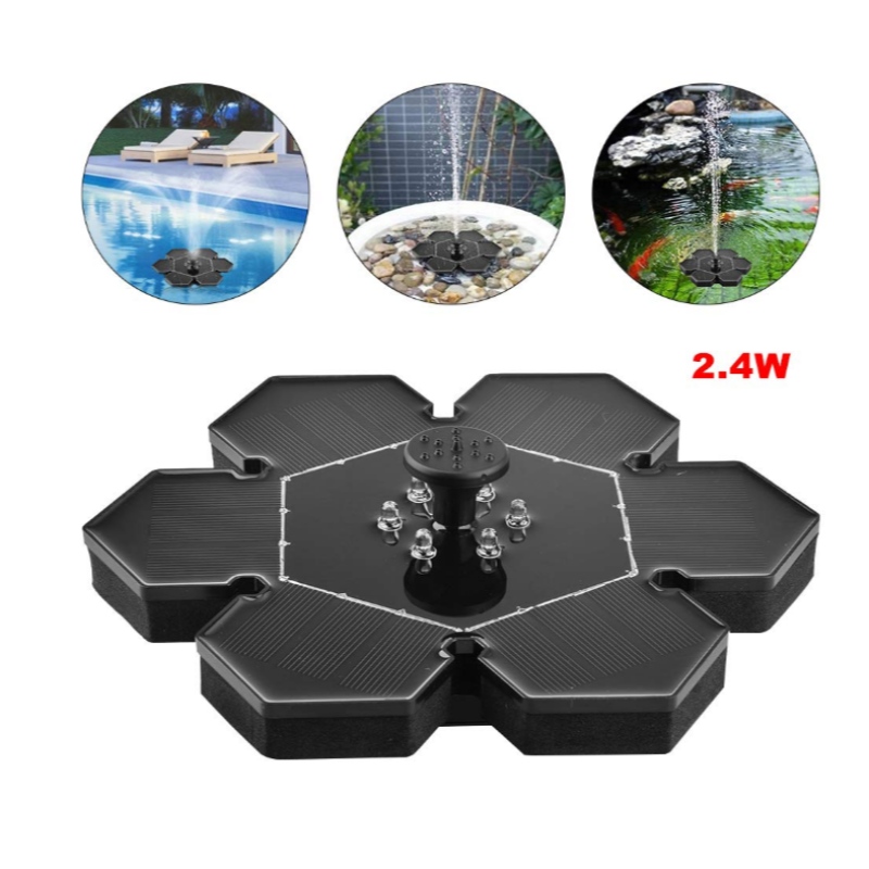 Solar Powered Outdoor Landscape Water Fountain Pump Kit LED Lights/Solar Panel