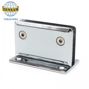 Fürdőszoba klip tusoló hardver kiegészítők üvegajtó klip zsanér cink ötvözet üveg klip tusoló zsanér 180 fokban