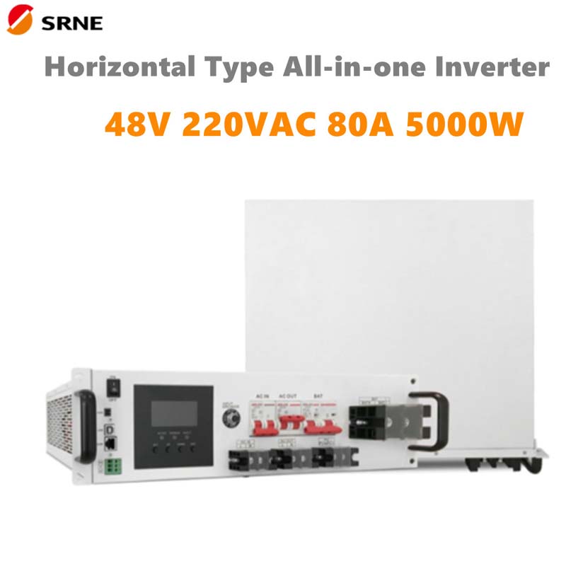 SRNE 5000W All-in-One MPPT Hibrid Solar töltés Inverter vízszintes 48V 220VAC Pure Sine Wave 80A max PV 145V Off-Grid Inverter