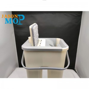 JASON ÚJ Superfine fiber, rozsdamentes acél rúd, önextrúziós sík felmosó, varázs méretű vödörrel