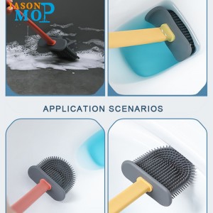 JASON háztartási tisztító műanyag WC-kefe lapos puha szilikon WC-kefe