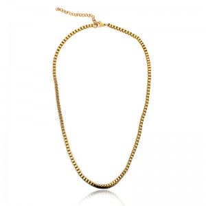 Rozsdamentes acél vákuum aranyozottnégyzet alakúnyaklánc