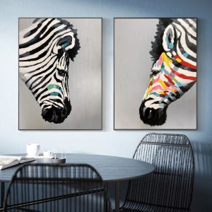 Nagykereskedelmi magas minőségű tiszta kézzel festett vászon festmény családi állat művészeti olajfestmény