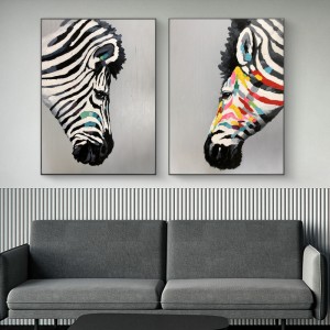 Nagykereskedelmi magas minőségű tiszta kézzel festett vászon festmény családi állat művészeti olajfestmény