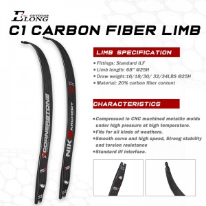 270.085 C1 Nika Íjászat Carbon Fiber reflexíjhoz végtag Íjászat Sport Céllövészet