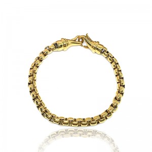 Európai és amerikai divat rozsdamentes acél aranyozottnagyvonalú gyöngylánc, karkötő