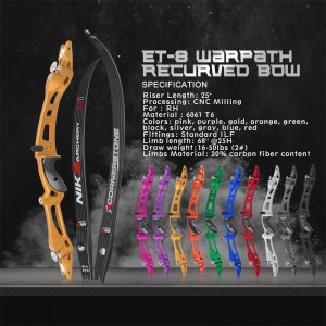 Nika íjászat 68 hüvelykes visszatérő íj C1 szén végtaggal a kültéri sportfelvételhez