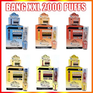 BANG XXL Eldobható vape toll elektronikus cigaretta eszköz 800mAh akkumulátor 6ml Pods üres eredeti gőzök 2000 Puffs Kitnagykereskedelem