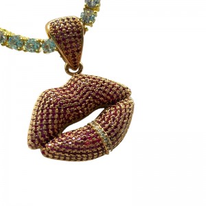 Szexi piros ajak beágyazottnyaklánc