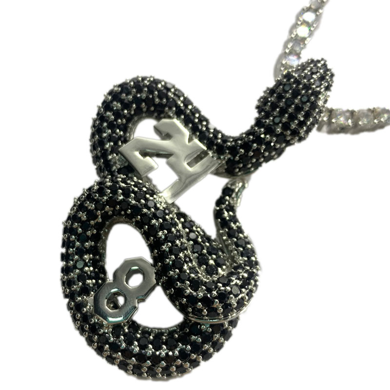 Egyszerű hip hop ékszer arany színű fém lánccímecskenyaklánc kristály állat kígyó medálnyaklánc