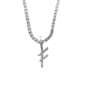 Ékszer Kiváló minőségű egyéninév Ezüst betűk Nyakláncok Pendant Charm ezüst teniszlánc