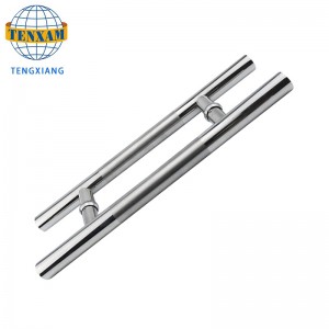 Testreszabható modern körkörös cső H típusú rozsdamentes acél csúszó húzó ajtó fürdőszoba kiegészítők zuhanyzó ajtó üveg fogantyú