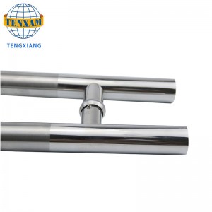 Testreszabható modern körkörös cső H típusú rozsdamentes acél csúszó húzó ajtó fürdőszoba kiegészítők zuhanyzó ajtó üveg fogantyú