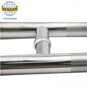 Testreszabható modern körkörös cső H típusú rozsdamentes acél csúszó húzó ajtó fürdőszoba kiegészítők zuhanyzó ajtó üveg fogantyú