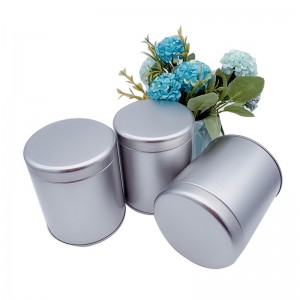 Matt élelmiszer minőségű bádog lezárt kerek doboz ezüst belső ütköző fedelet tea kanna (90MM * 90MM)