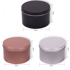 8oz fekete tinplate gyertya jar aromaterápiás fém csomagolás gyertya jar 85 * 50mm