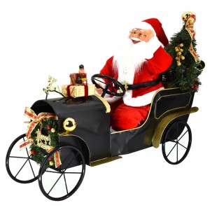60cm animált zenei LED Santa autóval