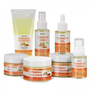 OEM Private Label bio vegán természetes akne bőrápoló ajándék készlet arcápoló szérum Öregedés Korea kurkuma Facial Skin Care Set kurkuma
